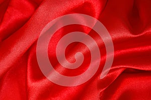 Shiny red fabric background