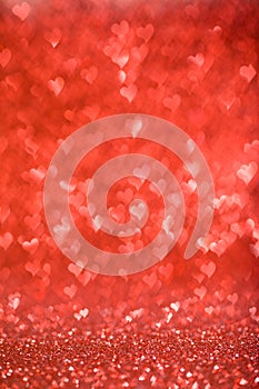 Shiny red heart lights background