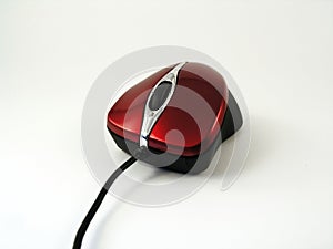 Shiny red optical mouse