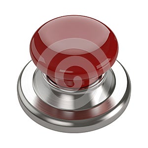 Shiny red button on transparent background AI Generated