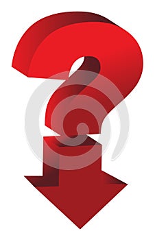 Shiny red question mark