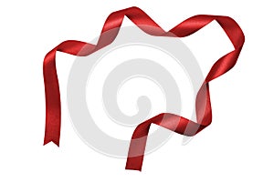 Shiny red satin ribbon