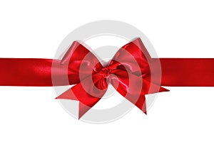 Shiny red satin ribbon