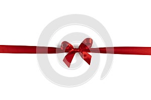 Shiny red satin ribbon bow