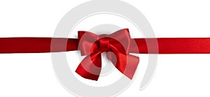 Shiny red satin ribbon bow