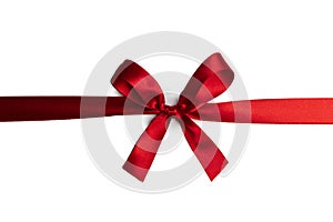 Shiny red satin ribbon bow