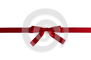 Shiny red satin ribbon bow