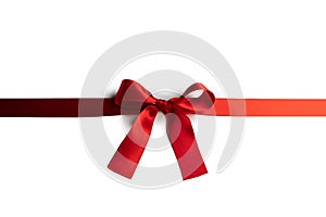 Shiny red satin ribbon bow