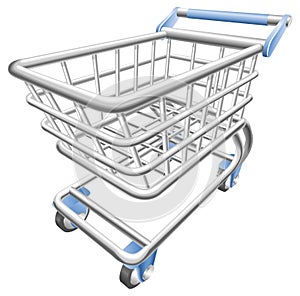 A shiny shopping cart trolley illustration