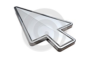 Shiny silver computer mouse cursor pointer isolated on a transparent background 1