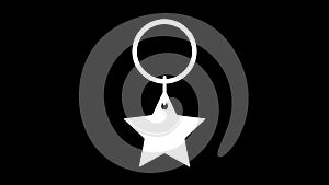 Shiny silver keyring with star