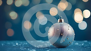 A Shiny Silver Ornament Reflecting Light on a Table