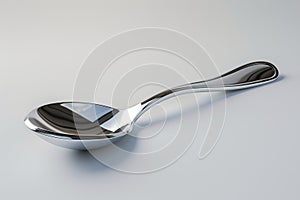 Shiny Silver Spoon on White Background