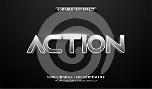 Shiny silver text effect. Realistic metal graphic styles