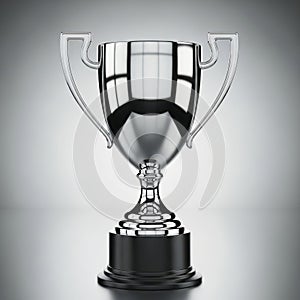 Silver trophy cup isolated on white background isolated on white background