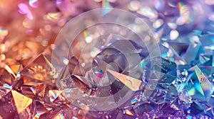 Shiny sparkling abstract crystal texture with hombre effect photo