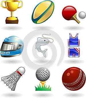 Shiny sports icon set series