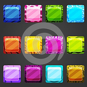 Shiny square buttons