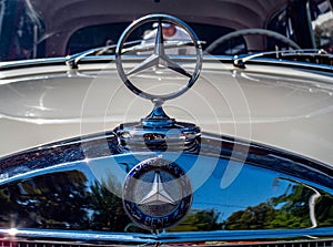 Shiny star of oldtimer Mercedes Benz