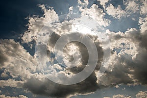 Shiny sunburst clouds