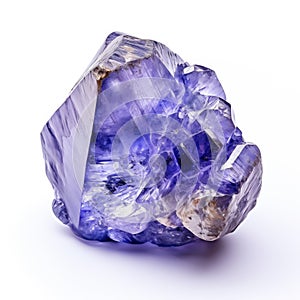 A shiny tanzanite nugget with a smooth, glossy surface and a deep blue violet hue, Ai Generated