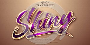 Shiny text, shiny rose gold color style editable text effect