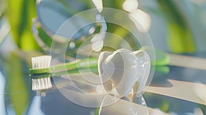 The shiny tooth model.AI generated image