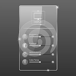 Shiny transparent UI monitor graphic display settin