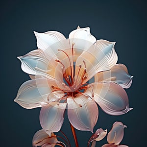 shiny transparent white petal glass flower decoration