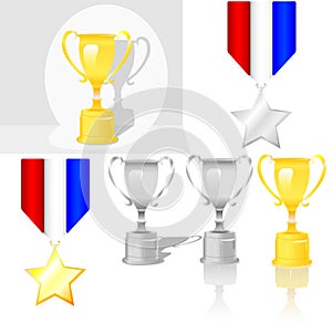 Shiny Trophy Award Medal