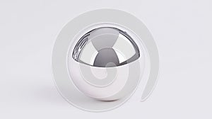 A shiny white sphere with a reflective surface.