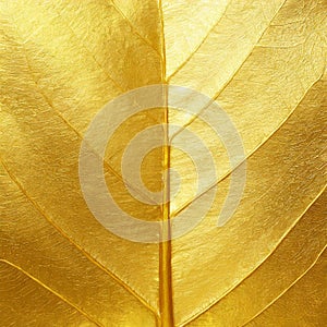 Shiny yellow leaf gold foil texture background