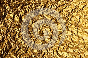 Shiny yellow leaf gold foil texture background