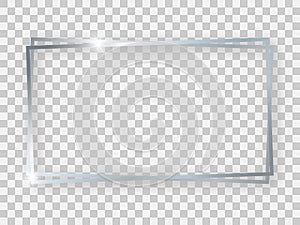Double silver shiny 16x9 rectangular frame