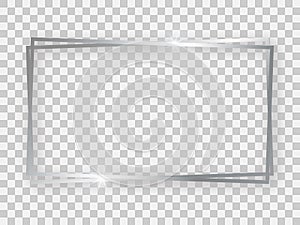 Double silver shiny 16x9 rectangular frame