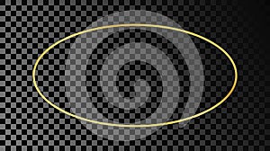 Gold glowing oval shape frame