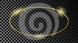 Gold glowing oval shape frame