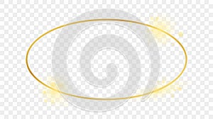 Gold glowing oval shape frame