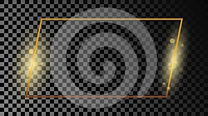 Gold glowing rectangular shape frame