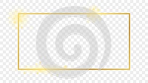 Gold glowing rectangular shape frame