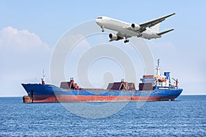 Ship and air transport. Mode of transport is a term used to distinguish between different ways