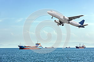 Ship and air transport. Mode of transport is a term used to distinguish between different ways