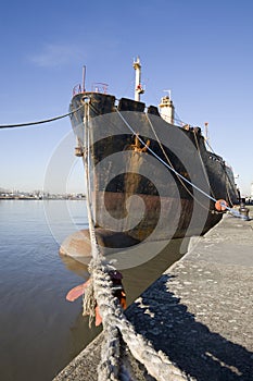 Ship along the quayside