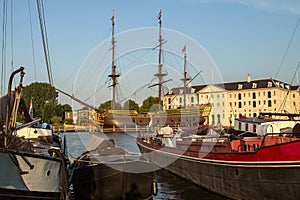 Ship in Amsterdam harbor