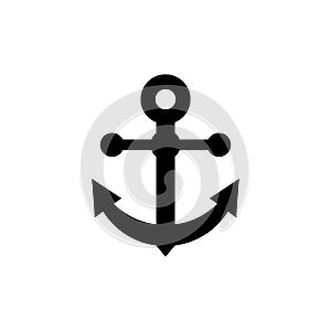 Ship anchor icon in black. Boat. Vector on isolated white background. EPS 10