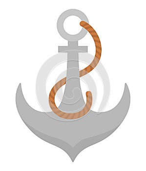 Ship anchor icon. Water boat element illustration. Pirate vessel picture isolated on white background. Marine concept with hard