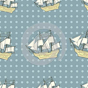 Ship background, seamless pattern.