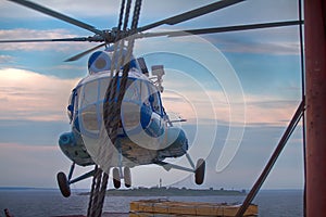 ship-based helicopter for ice observation