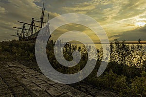 Batavia and sitting man in Lelystad