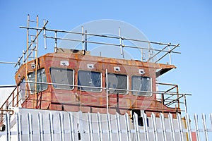 Ship Building and Crane in Port Glasgow Ferguson Shipbuilding Scaffold Dock Harbor Harbour photo